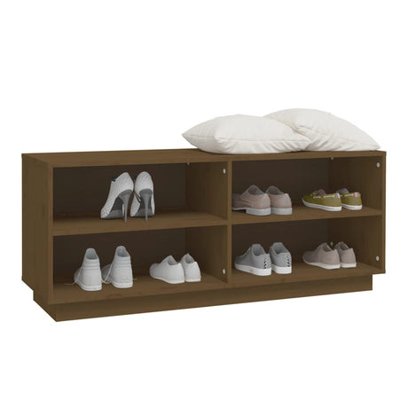 Schoenenkast 110x34x45 cm massief grenenhout honingbruin - AllerleiShop