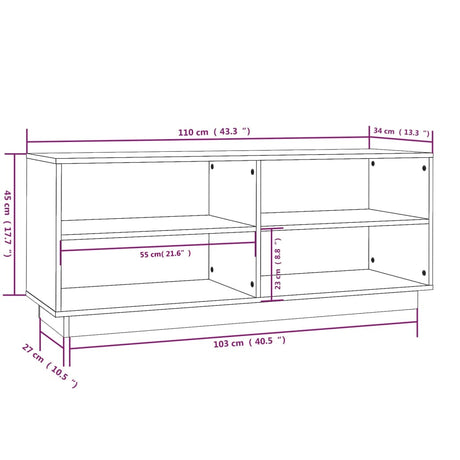 Schoenenkast 110x34x45 cm massief grenenhout honingbruin - AllerleiShop