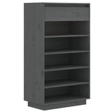 Schoenenkast 60x34x105 cm massief grenenhout grijs - AllerleiShop