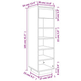 Schoenenkast 30x34x105 cm massief grenenhout - AllerleiShop