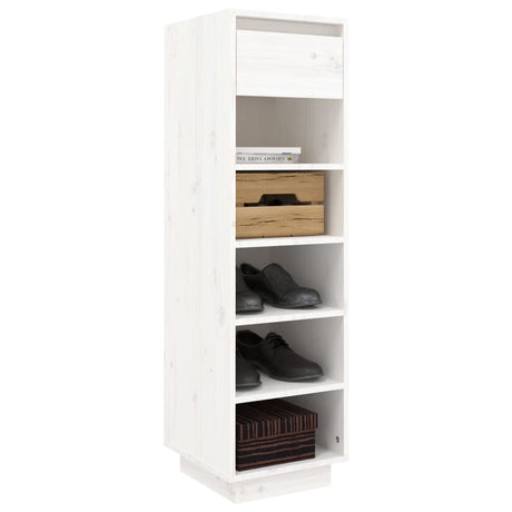 Schoenenkast 30x34x105 cm massief grenenhout wit - AllerleiShop