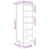 Schoenenkast 30x34x105 cm massief grenenhout grijs - AllerleiShop