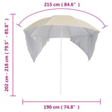 Strandparasol met zijwanden 215 cm zandkleurig