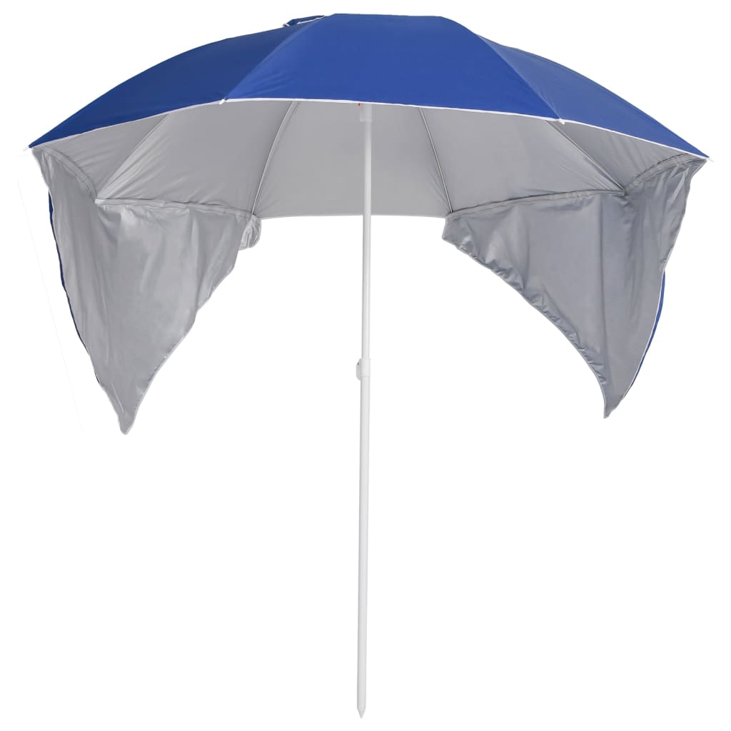 Strandparasol met zijwanden 215 cm blauw