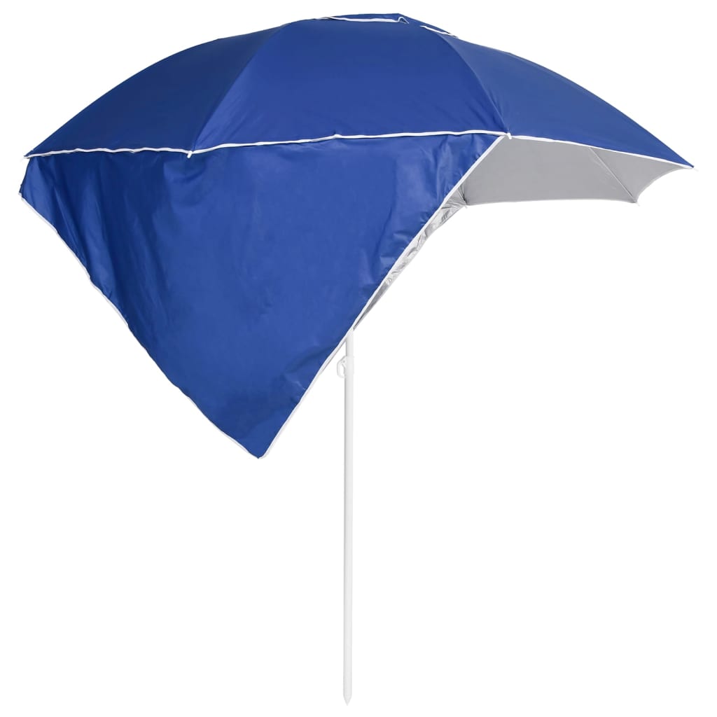 Strandparasol met zijwanden 215 cm blauw