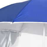 Strandparasol met zijwanden 215 cm blauw