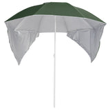 Strandparasol met zijwanden 215 cm groen