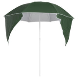 Strandparasol met zijwanden 215 cm groen