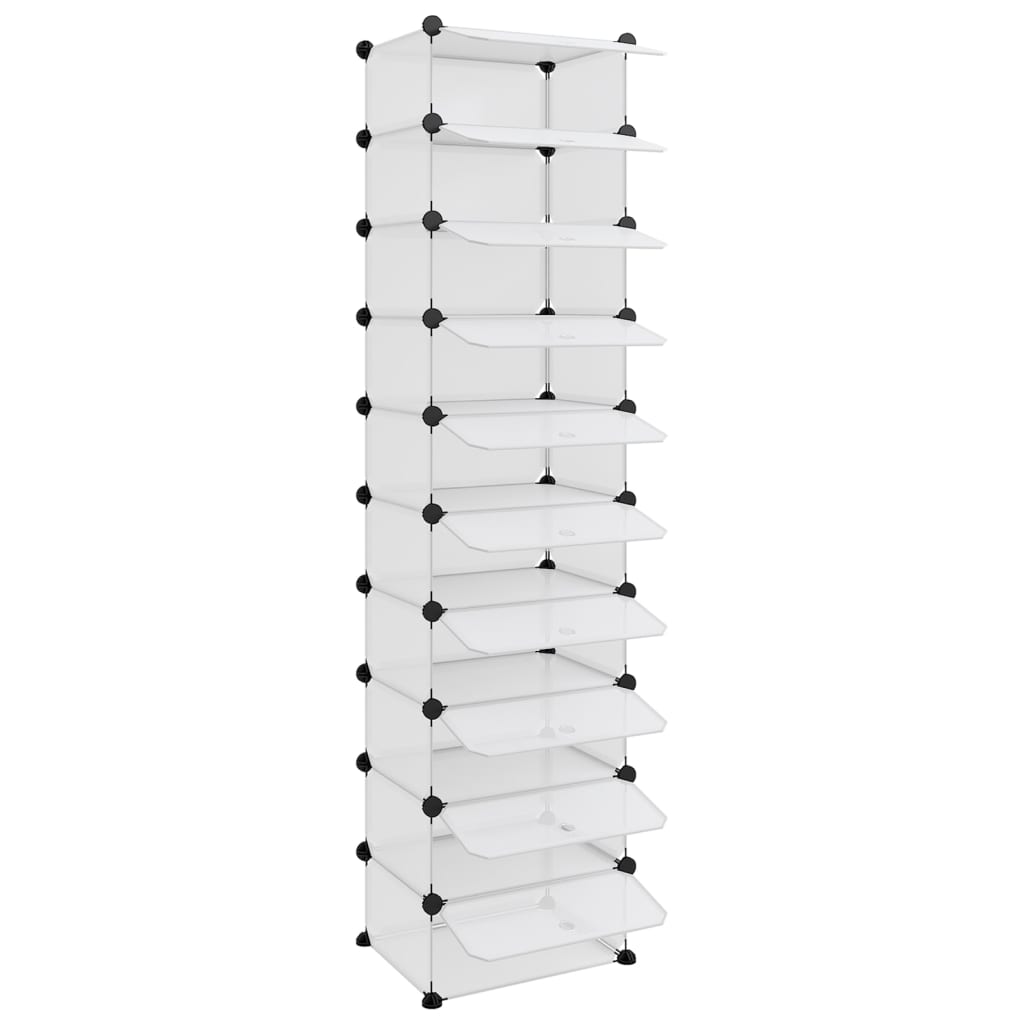 Schoenenrek 44x32x174 cm polypropeen transparant - AllerleiShop