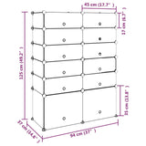 Schoenenrek 94x37x125 cm polypropeen zwart - AllerleiShop