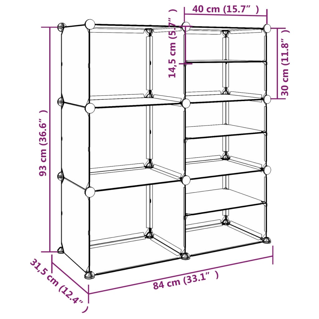 Schoenenrek 84x31,5x93 cm polypropeen transparant - AllerleiShop