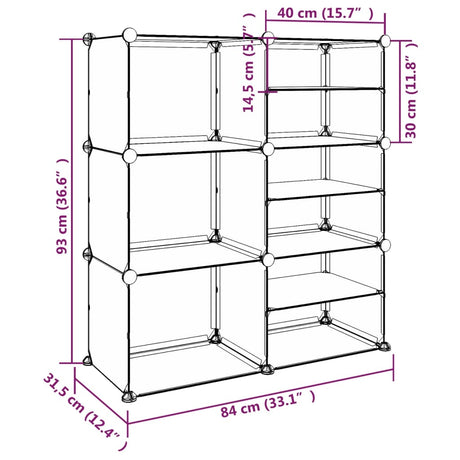 Schoenenrek 84x31,5x93 cm polypropeen transparant - AllerleiShop