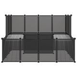 Dierenhok klein 143x107x93 polypropeen en staal zwart - AllerleiShop