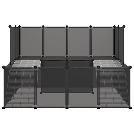 Dierenhok klein 143x107x93 polypropeen en staal zwart - AllerleiShop