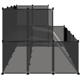 Dierenhok klein 143x107x93 polypropeen en staal zwart - AllerleiShop