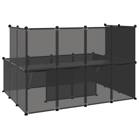 Dierenhok klein 143x107x93 polypropeen en staal zwart - AllerleiShop