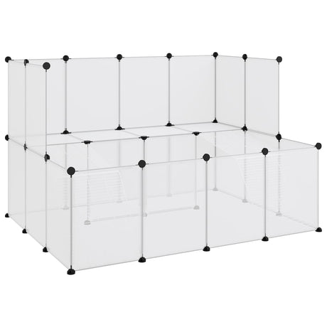 Dierenhok klein 143x107x93 cm polypropeen en staal transparant - AllerleiShop