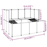 Dierenhok klein 143x107x93 cm polypropeen en staal transparant - AllerleiShop