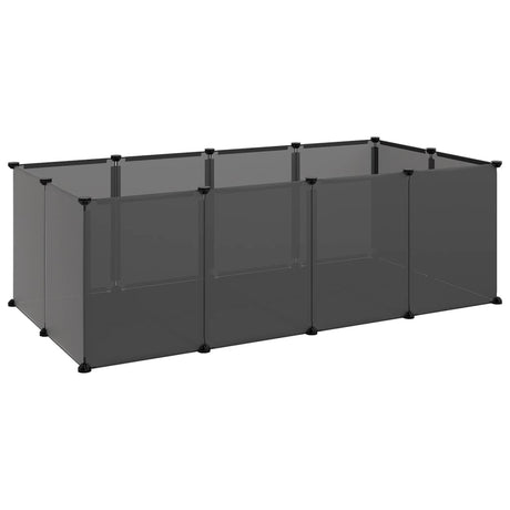 Dierenhok klein 144x74x46,5 cm polypropeen en staal zwart - AllerleiShop