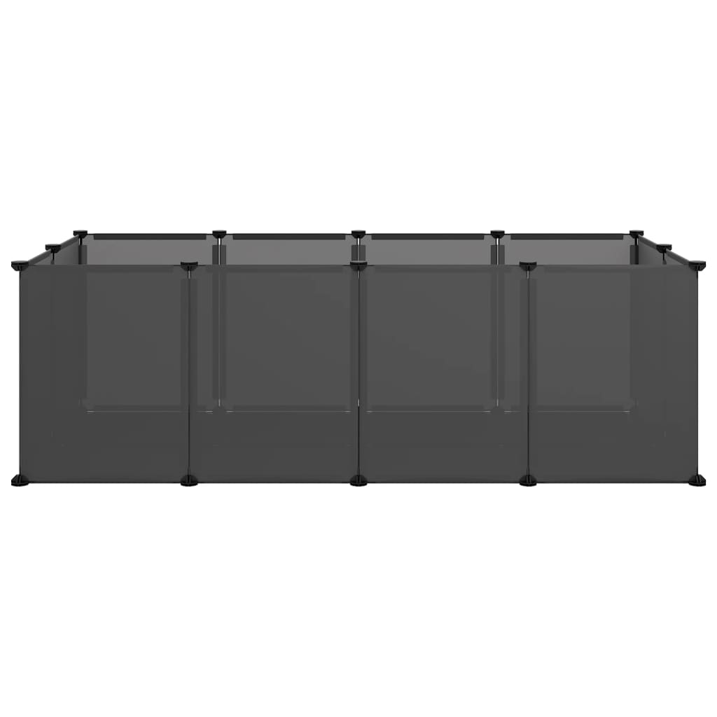 Dierenhok klein 144x74x46,5 cm polypropeen en staal zwart - AllerleiShop