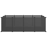 Dierenhok klein 144x74x46,5 cm polypropeen en staal zwart - AllerleiShop