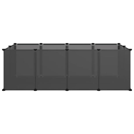 Dierenhok klein 144x74x46,5 cm polypropeen en staal zwart - AllerleiShop