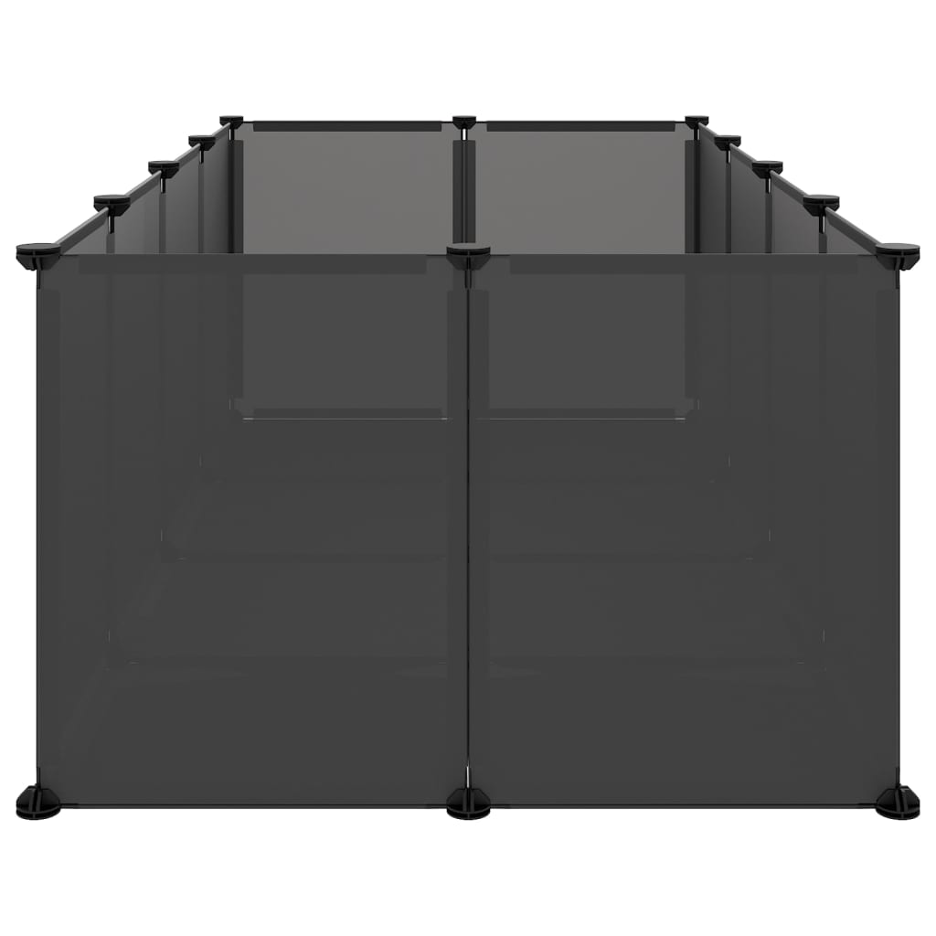 Dierenhok klein 144x74x46,5 cm polypropeen en staal zwart - AllerleiShop