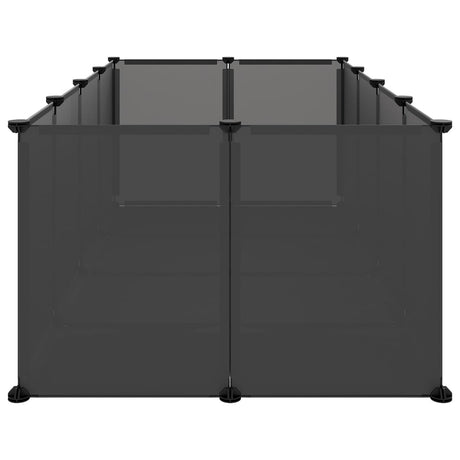 Dierenhok klein 144x74x46,5 cm polypropeen en staal zwart - AllerleiShop