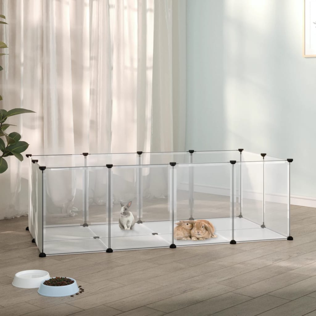 Dierenhok klein 144x74x46,5 cm polypropeen en staal transparant - AllerleiShop