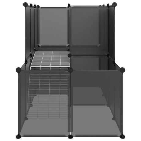 Dierenhok klein 142x74x93 cm polypropeen en staal zwart - AllerleiShop