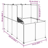 Dierenhok klein 142x74x93 cm polypropeen en staal zwart - AllerleiShop