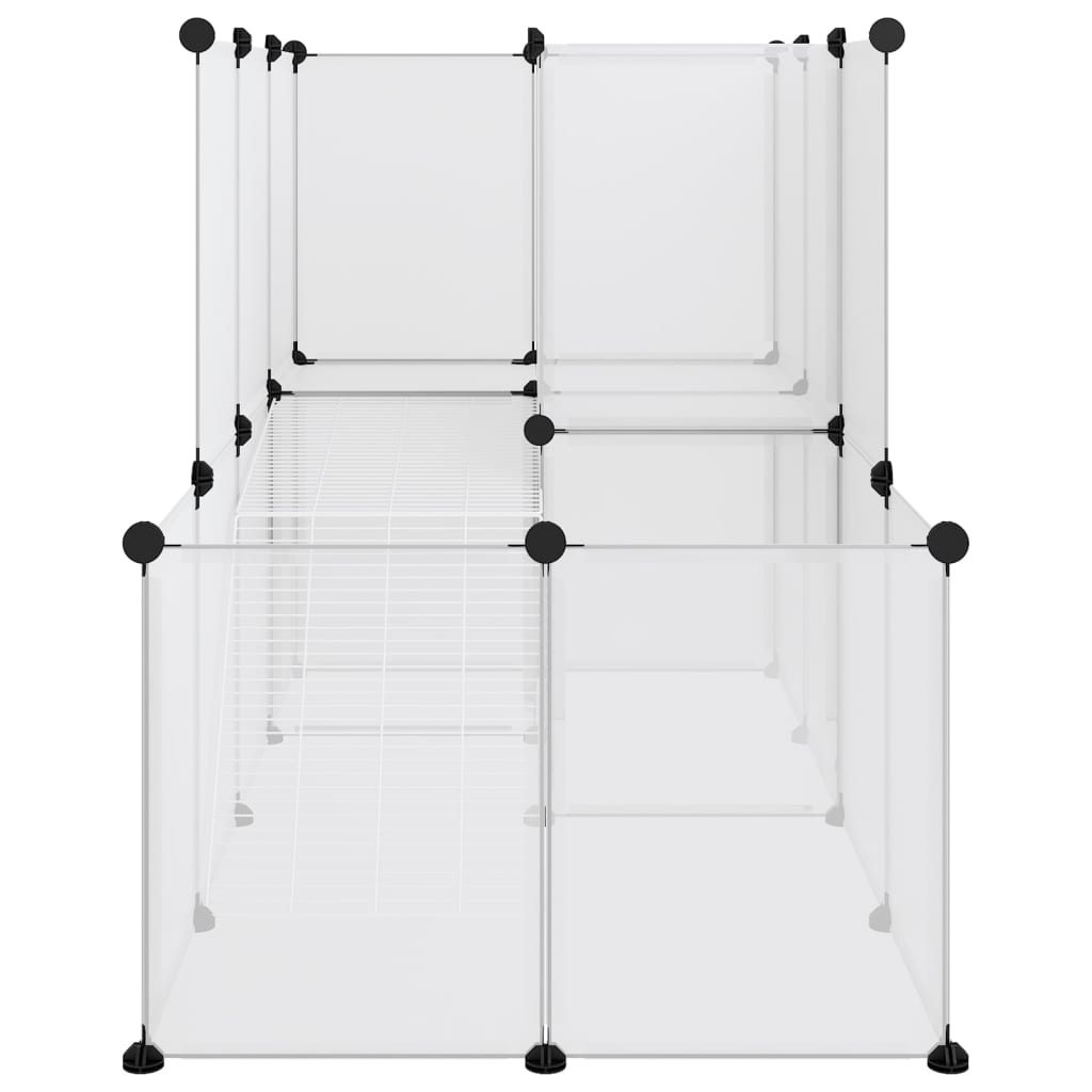 Dierenhok klein 142x74x93 cm polypropeen en staal transparant - AllerleiShop