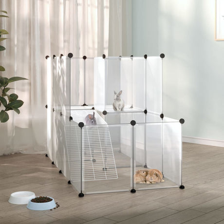 Dierenhok klein 142x74x93 cm polypropeen en staal transparant - AllerleiShop