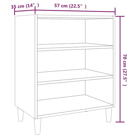 Dressoir 57x35x70 cm bewerkt hout gerookt eikenkleurig - AllerleiShop