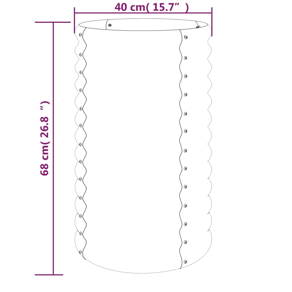 Plantenbak 40x40x68 cm gepoedercoat staal groen