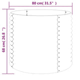 Plantenbak 80x80x68 cm gepoedercoat staal antracietkleurig