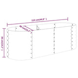 Plantenbak 114x40x36 cm gepoedercoat staal zilverkleurig