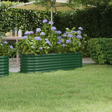 Plantenbak 152x40x36 cm gepoedercoat staal groen