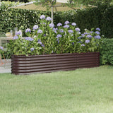 Plantenbak 224x40x36 cm gepoedercoat staal bruin