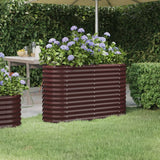 Plantenbak 114x40x68 cm gepoedercoat staal bruin