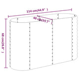 Plantenbak 114x40x68 cm gepoedercoat staal zilverkleurig