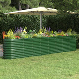 Plantenbak 332x40x68 cm gepoedercoat staal groen