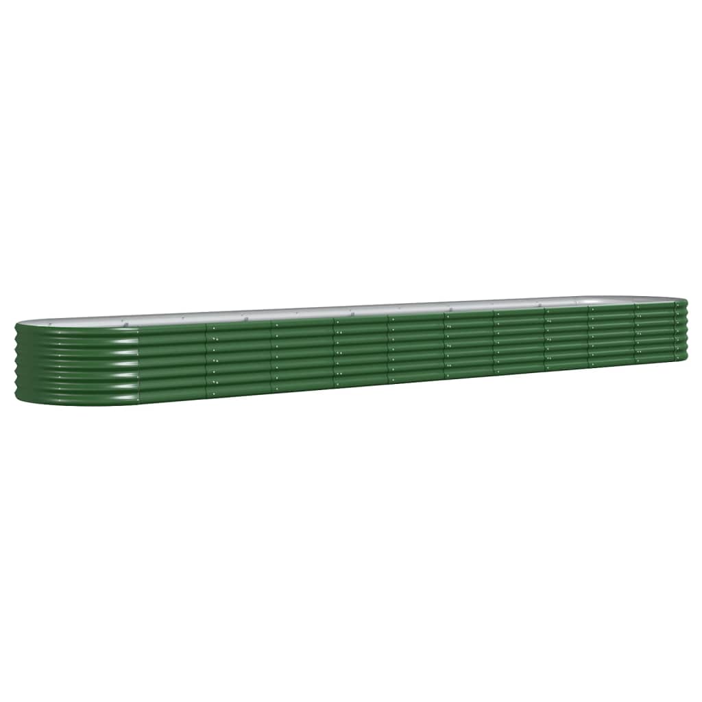 Plantenbak 440x80x36 cm gepoedercoat staal groen