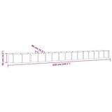 Plantenbak 620x80x36 cm gepoedercoat staal zilverkleurig