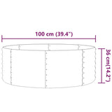 Plantenbak 100x100x36 cm gepoedercoat staal bruin