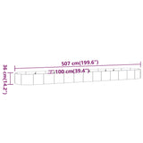 Plantenbak 507x100x36 cm gepoedercoat staal zilverkleurig