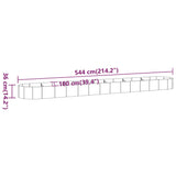 Plantenbak 544x100x36 cm gepoedercoat staal zilverkleurig