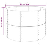 Plantenbak 100x100x68 cm gepoedercoat staal grijs