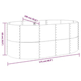 Plantenbak 175x100x68 cm gepoedercoat staal grijs