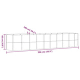 Plantenbak 396x100x68 cm gepoedercoat staal zilverkleurig